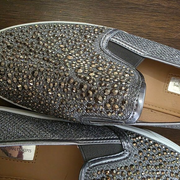 INC International Concepts Women’s Loafers Size 9.5 Sparkly Grey Slip-On NWOT - Picture 4 of 10